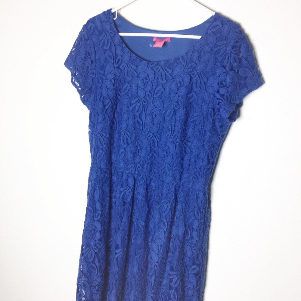 Sunny Leigh Blue Lace Midi Dress - Picture 3 of 6